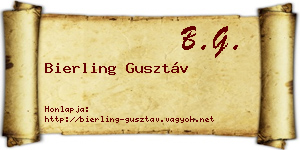 Bierling Gusztáv névjegykártya